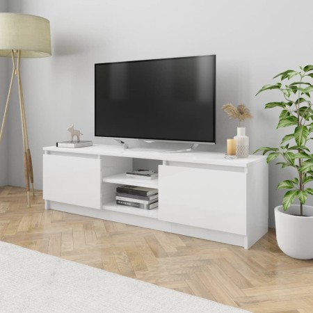 TV-Möbel aus glänzendem weißem Agglomerat 120x30x35,5 cm von vidaXL, TV-Möbel - Ref: Foro24-800573, Preis: 92,21 €, Rabatt: %