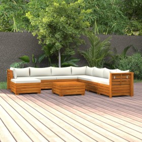 Muebles de jardín 9 piezas con cojines madera maciza de acacia de vidaXL, Conjuntos de jardín - Ref: Foro24-3087297, Precio: ...