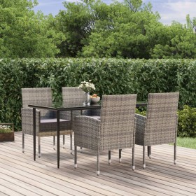 Garden dining set 5 pieces with anthracite synthetic rattan cushions by vidaXL, Garden sets - Ref: Foro24-3156782, Price: 406...