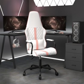 Silla gaming cuero sintético blanco y rosa de vidaXL, Sillones para videojuegos - Ref: Foro24-3143795, Precio: 117,99 €, Desc...