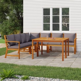 Garden dining set and cushions 7 pieces solid acacia wood by vidaXL, Garden sets - Ref: Foro24-3154971, Price: 796,65 €, Disc...