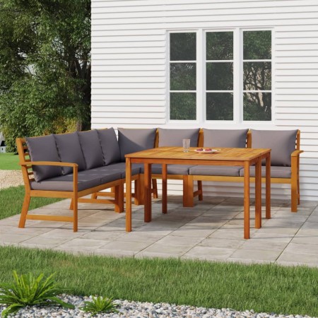 Garden dining set and cushions 7 pieces solid acacia wood by vidaXL, Garden sets - Ref: Foro24-3154971, Price: 763,99 €, Disc...