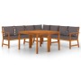 Garden dining set and cushions 7 pieces solid acacia wood by vidaXL, Garden sets - Ref: Foro24-3154971, Price: 763,99 €, Disc...