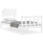 White solid wood bed frame with headboard by vidaXL, Beds and slatted bases - Ref: Foro24-3193432, Price: 95,99 €, Discount: %