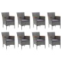 9-piece garden furniture set with gray synthetic rattan cushions by vidaXL, Garden sets - Ref: Foro24-3095032, Price: 790,51 ...