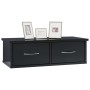 Glossy black plywood wall drawer shelf 60x26x18.5cm by vidaXL, Shelves and shelves - Ref: Foro24-800592, Price: 40,27 €, Disc...