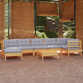 Garden furniture set 8 pieces and cushions solid pine wood by vidaXL, Garden sets - Ref: Foro24-3096555, Price: 625,45 €, Dis...