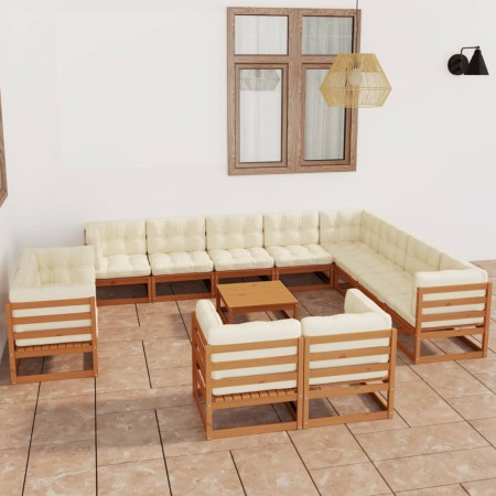 Garden furniture set 13 pcs honey brown pine wood cushions by vidaXL, Garden sets - Ref: Foro24-3077012, Price: 1,00 €, Disco...