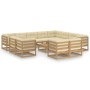 Set de muebles de jardín 13 pzs cojines madera pino marrón miel de vidaXL, Conjuntos de jardín - Ref: Foro24-3077012, Precio:...