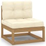 Set de muebles de jardín 13 pzs cojines madera pino marrón miel de vidaXL, Conjuntos de jardín - Ref: Foro24-3077012, Precio:...