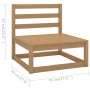 Set de muebles de jardín 13 pzs cojines madera pino marrón miel de vidaXL, Conjuntos de jardín - Ref: Foro24-3077012, Precio:...