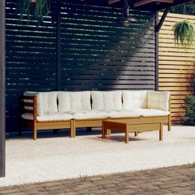 Garden furniture 5 pieces cushions solid pine wood by vidaXL, Garden sets - Ref: Foro24-3096157, Price: 433,99 €, Discount: %