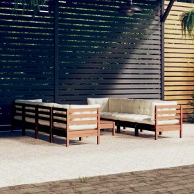 Garden furniture set 9 pieces and cushions solid pine wood by vidaXL, Garden sets - Ref: Foro24-3096169, Price: 838,99 €, Dis...