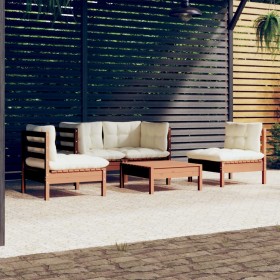 Garden furniture 5 pieces cushions solid pine wood by vidaXL, Garden sets - Ref: Foro24-3096181, Price: 434,66 €, Discount: %