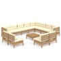 Garden furniture 13 pieces and cushions honey brown pine wood by vidaXL, Garden sets - Ref: Foro24-3096884, Price: 1,00 €, Di...