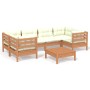 Garden furniture 7 pieces and cushions honey brown pine wood by vidaXL, Garden sets - Ref: Foro24-3097304, Price: 641,49 €, D...