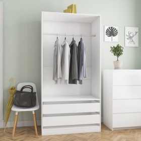 White plywood cabinet 100x50x200 cm by vidaXL, Wardrobes - Ref: Foro24-800603, Price: 179,41 €, Discount: %