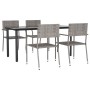 Juego de comedor para jardín 5 piezas ratán sintético gris de vidaXL, Conjuntos de jardín - Ref: Foro24-3156754, Precio: 293,...