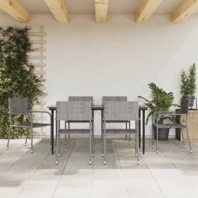 Garten-Essgruppe 7-teilig aus grauem synthetischem Rattan von vidaXL, Gartensets - Ref: Foro24-3156763, Preis: 315,99 €, Raba...