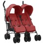 Carrito para gemelos de acero rojo de vidaXL, Cochecitos de bebé - Ref: Foro24-10239, Precio: 234,99 €, Descuento: %