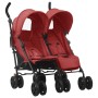 Carrito para gemelos de acero rojo de vidaXL, Cochecitos de bebé - Ref: Foro24-10239, Precio: 234,99 €, Descuento: %