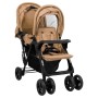 Trolley für Tandem-Zwillinge aus taupegrauem Stahl von vidaXL, Kinderwagen - Ref: Foro24-10349, Preis: 207,37 €, Rabatt: %