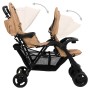 Carrito para gemelos tandem de acero gris taupé de vidaXL, Cochecitos de bebé - Ref: Foro24-10349, Precio: 207,37 €, Descuent...