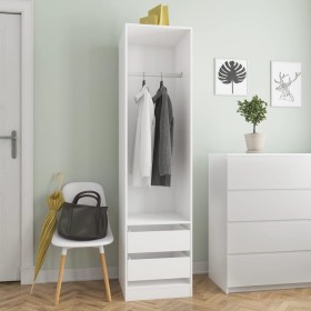 Weißer Sperrholzschrank mit Schubladen 50x50x200 cm von vidaXL, Kleiderschränke - Ref: Foro24-800612, Preis: 130,06 €, Rabatt: %