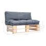 Paletten-Gartensofa mit grauen Kiefernholzkissen von vidaXL, Outdoor-Sofas - Ref: Foro24-277477, Preis: 113,99 €, Rabatt: %