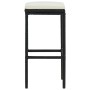 Kitchen stools with cushions 3 pcs black synthetic rattan by vidaXL, Kitchen stools - Ref: Foro24-313443, Price: 168,37 €, Di...