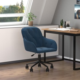 Blue velvet swivel office chair by vidaXL, Office chairs - Ref: Foro24-344866, Price: 88,99 €, Discount: %