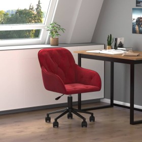 Silla de oficina giratoria de terciopelo rojo tinto de vidaXL, Sillas de oficina - Ref: Foro24-344872, Precio: 101,06 €, Desc...