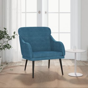 Sillón de terciopelo azul 63x76x80 cm de vidaXL, Sillones - Ref: Foro24-351444, Precio: 89,29 €, Descuento: %