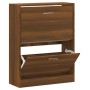 Mueble zapatero madera contrachapada marrón roble 63x24x81 cm de vidaXL, Zapateros y organizadores de calzado - Ref: Foro24-3...