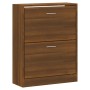 Schuhschrank aus braunem Eichensperrholz, 63 x 24 x 81 cm von vidaXL, Schuhregale und Schuhorganisatoren - Ref: Foro24-342563...