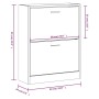 Schuhschrank aus braunem Eichensperrholz, 63 x 24 x 81 cm von vidaXL, Schuhregale und Schuhorganisatoren - Ref: Foro24-342563...