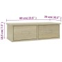 Oak plywood wall drawer shelf 60x26x18.5cm by vidaXL, Shelves and shelves - Ref: Foro24-800588, Price: 38,97 €, Discount: %