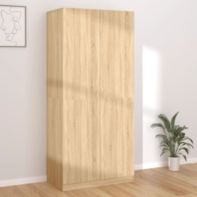 Armario de madera contrachapada color roble Sonoma 90x52x200 cm de vidaXL, Armarios roperos - Ref: Foro24-800633, Precio: 178...