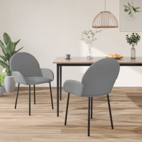 Dining chairs 2 units gray synthetic leather by vidaXL, dining chairs - Ref: Foro24-344757, Price: 101,70 €, Discount: %