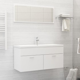 White plywood 2-piece bathroom furniture set by vidaXL, Bathroom furniture - Ref: Foro24-804809, Price: 68,99 €, Discount: %