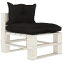 Garden pallet furniture set 6 pieces wood with black cushions by vidaXL, Garden sets - Ref: Foro24-3052369, Price: 584,99 €, ...