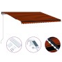 Toldo retráctil sensor de viento y LED naranja marrón 500x300cm de vidaXL, Toldos - Ref: Foro24-3055305, Precio: 663,01 €, De...