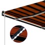 Toldo retráctil sensor de viento y LED naranja marrón 500x300cm de vidaXL, Toldos - Ref: Foro24-3055305, Precio: 663,01 €, De...