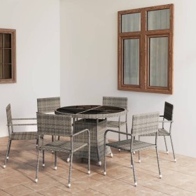 Garden dining set 7 pieces anthracite gray and gray synthetic rattan by vidaXL, Garden sets - Ref: Foro24-3059455, Price: 369...