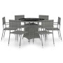 Set comedor jardín 7 pzas ratán sintético gris antracita y gris de vidaXL, Conjuntos de jardín - Ref: Foro24-3059455, Precio:...