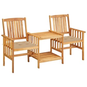 Garden chairs and table with solid acacia wood cushions by vidaXL, Garden sets - Ref: Foro24-3061293, Price: 143,77 €, Discou...