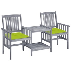 Garden chairs with table and solid acacia wood cushions by vidaXL, Garden sets - Ref: Foro24-3061328, Price: 158,10 €, Discou...