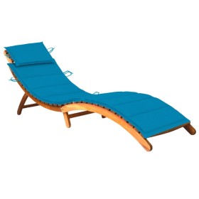 Garden lounger with solid acacia wood cushion by vidaXL, Loungers - Ref: Foro24-3061576, Price: 171,48 €, Discount: %