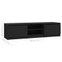 TV stand made of black plywood wood, 140x40x35.5 cm by vidaXL, TV Furniture - Ref: Foro24-800649, Price: 93,50 €, Discount: %