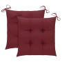 Garden chairs 2 pcs teak wood with red cushions by vidaXL, Garden chairs - Ref: Foro24-3062286, Price: 180,58 €, Discount: %